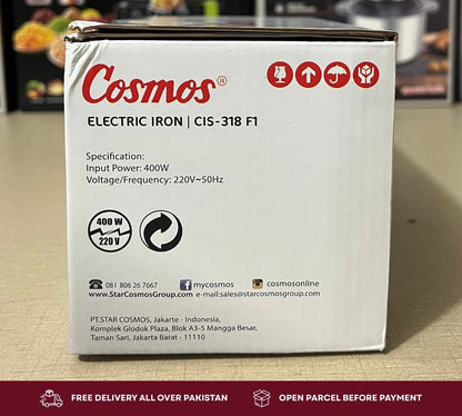 Cosmos Electric Iron CIS-318 F1 – 400W | Ceramic Coated